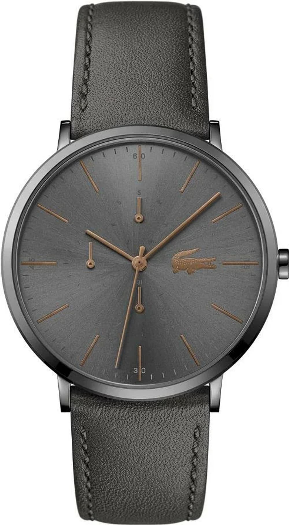Lacoste 2011059 Grey Leather Strap Multifunction Dial Men's Watch