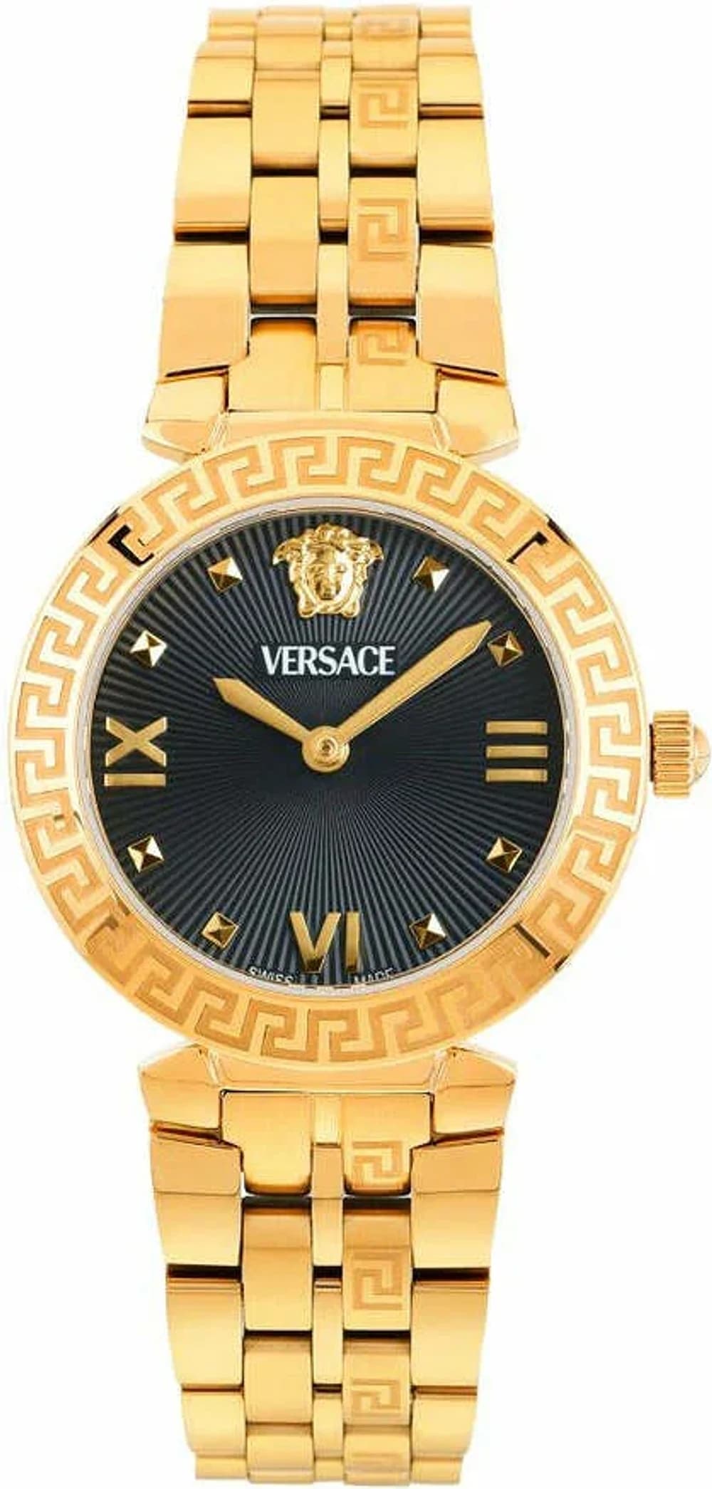 Versace VEOCA0524 Gold Stainless Steel Bracelet Black Dial Women's Watch