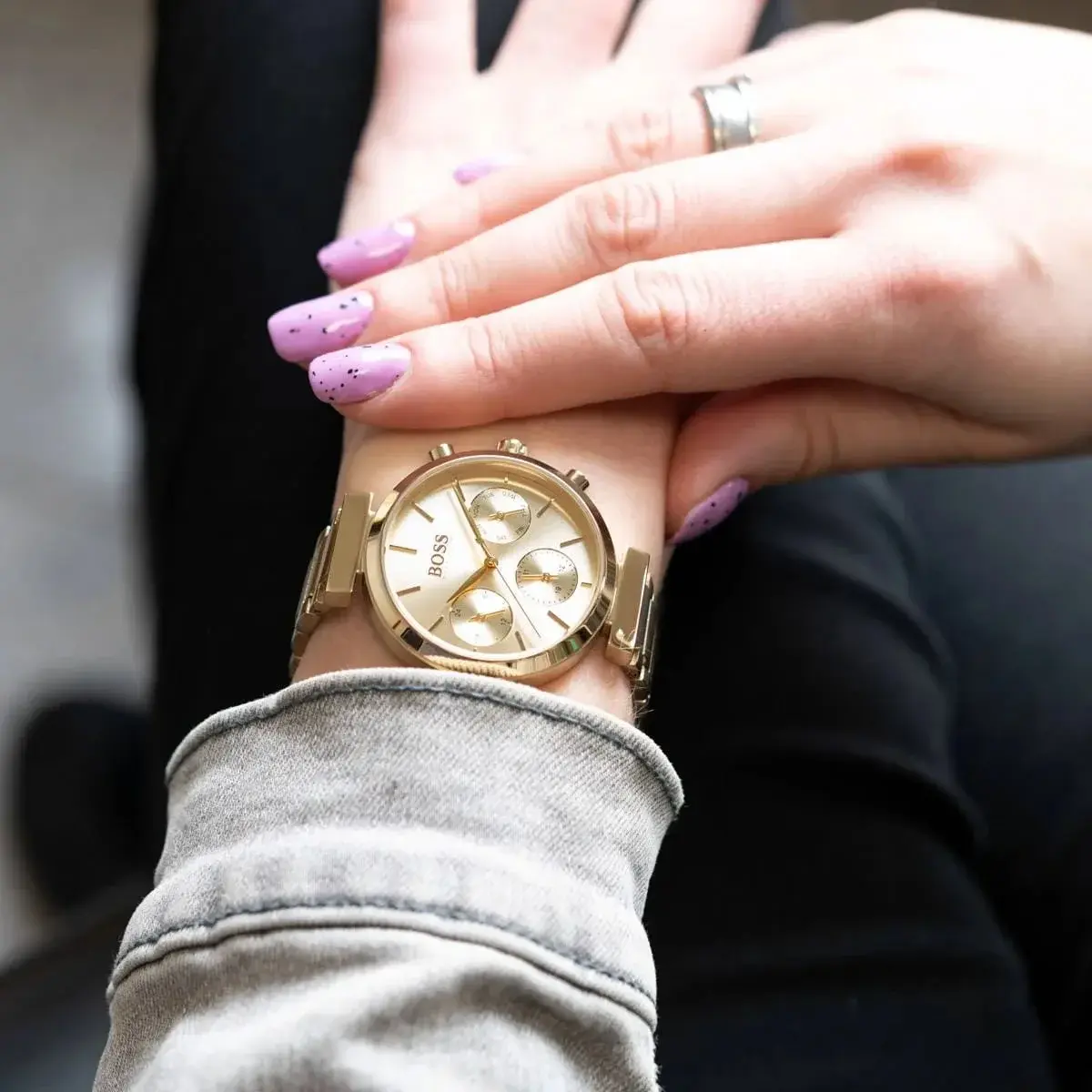 Montre Hugo Boss 1502532 femme détail cadran or