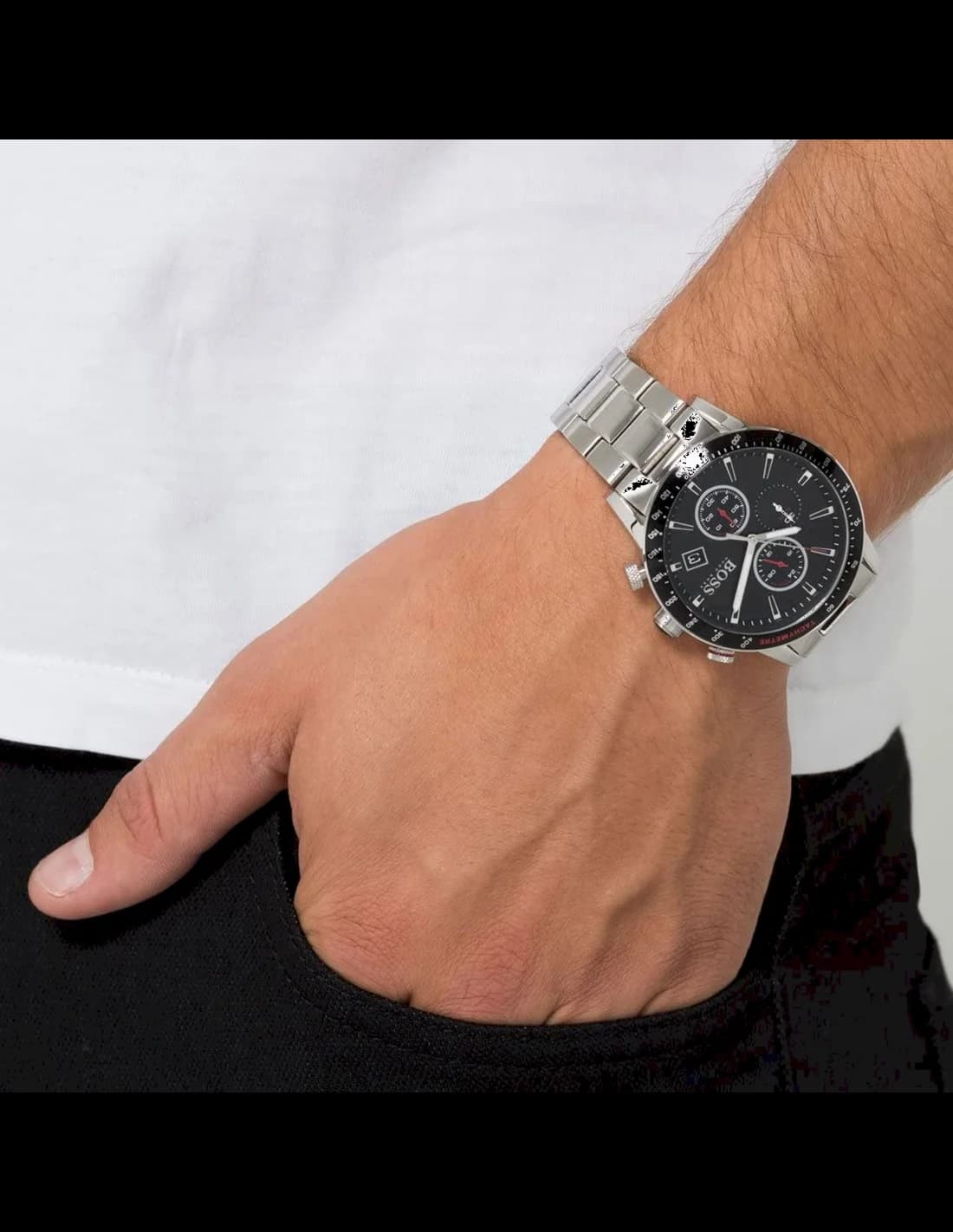 Montre Hugo Boss 1513509 homme verso boîtier argent