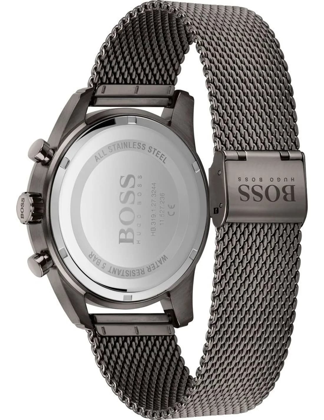 Montre Homme Hugo Boss Skymaster 1513837 grise bracelet maille milanaise vue 3