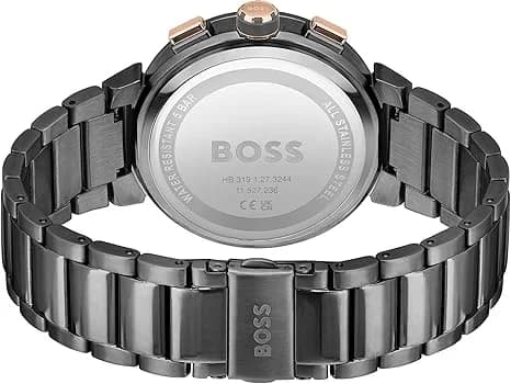 Hugo Boss One 1514000 Men's Watch Grey/Silver with Red Dial - Steel Link Bracelet view 3