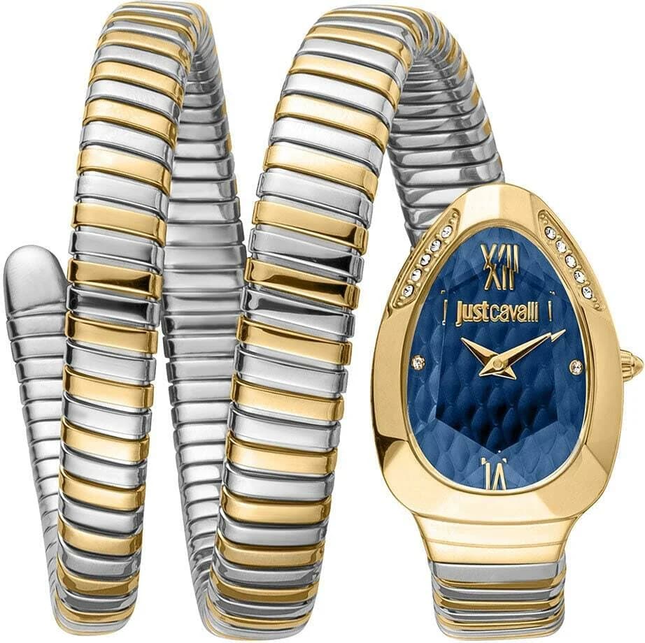 Just Cavalli JC1L224M0075 Two-Tone Bracelet and Blue Dial Men's Watch