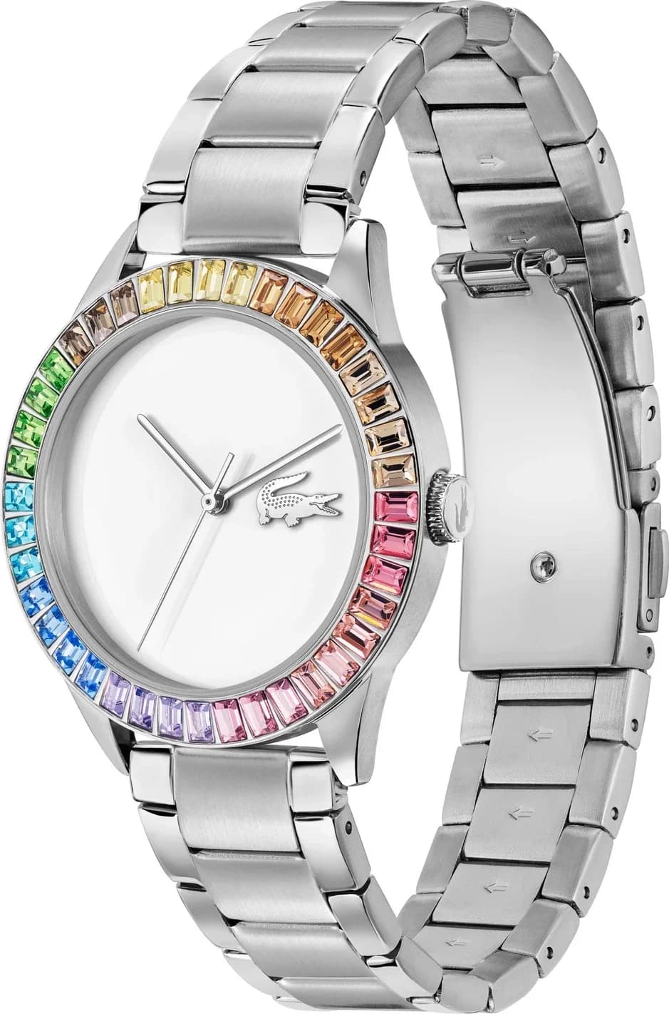Montre Femme Lacoste Ladycroc 2001409 cadran blanc bracelet acier vue 2