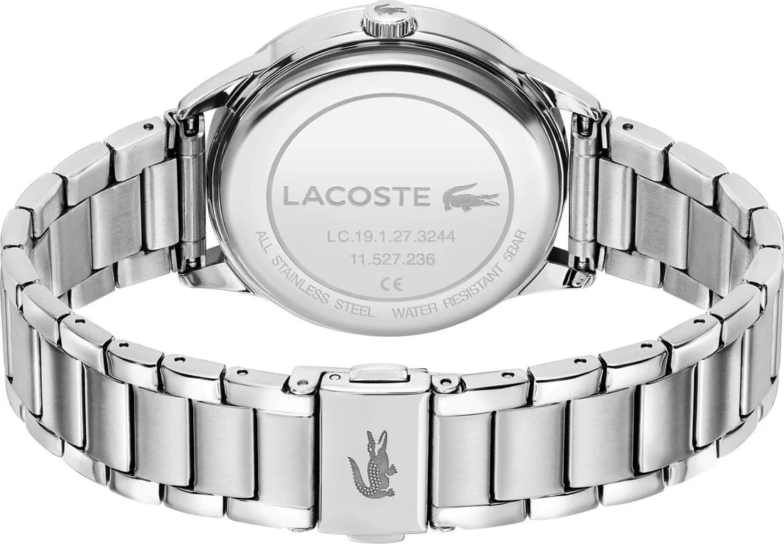 Montre Femme Lacoste Ladycroc 2001409 cadran blanc bracelet acier vue 3
