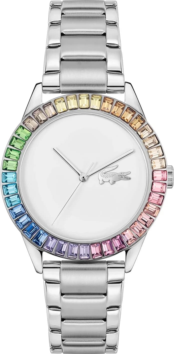 Montre Femme Lacoste Ladycroc 2001409 cadran blanc bracelet acier