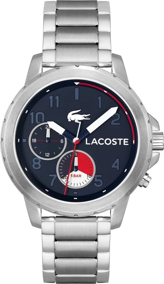 Lacoste 2011208 Men's Watch Stainless Steel Bracelet Silver Blue Dial Multifunction