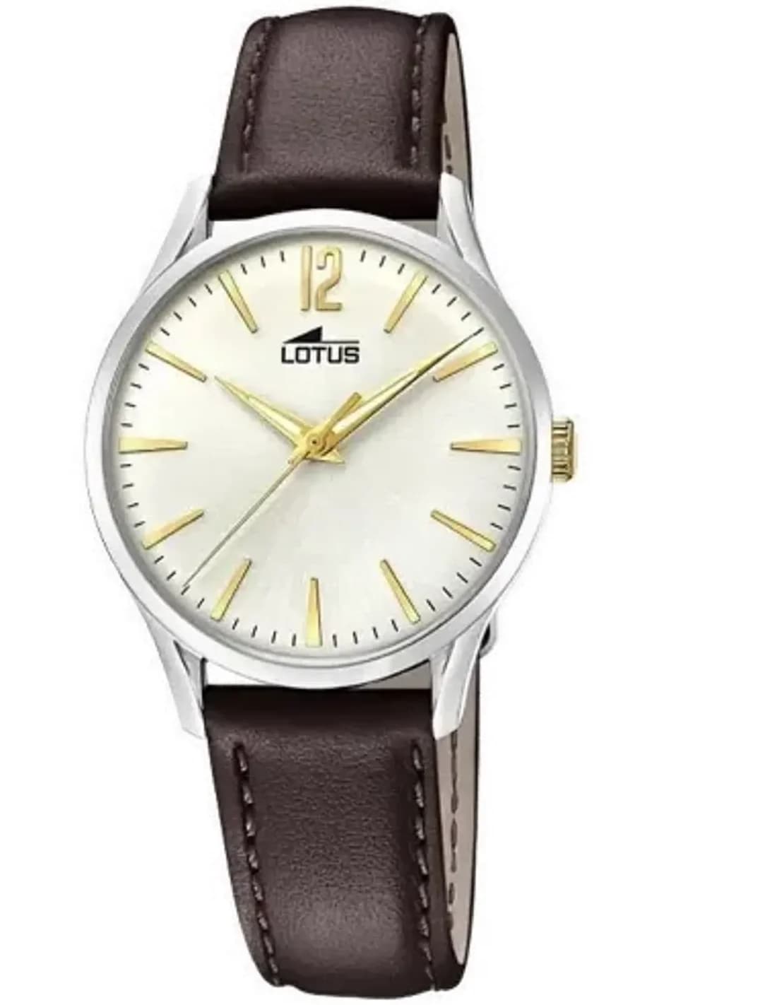 Montre Lotus L18406/1 cadran marron soleil avec index bâtons et aiguilles dorés