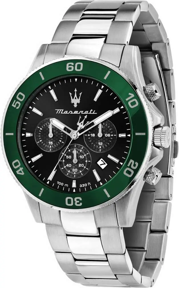 Montre Maserati R8873600008 Acier Argenté et Cadran Noir Multifonctions