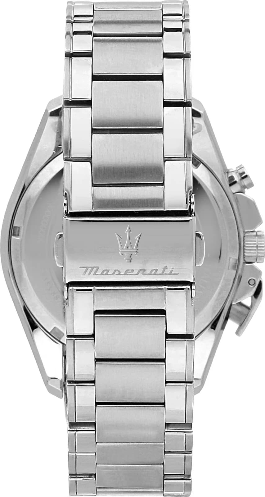 Montre Homme Maserati Traguardo R8873612042 chronographe cadran noir bracelet en acier inoxydable argenté vue 3