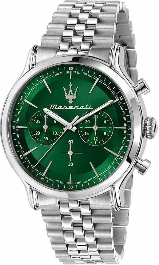 Montre Maserati R8873618033 Epoca en Acier Argenté et Cadran Vert