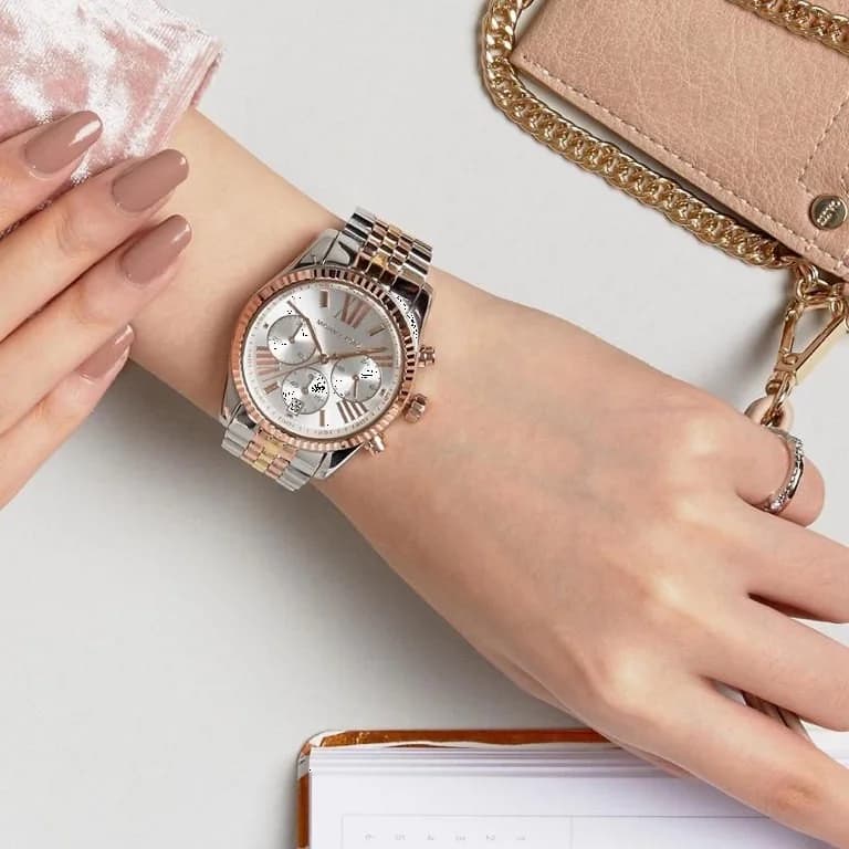 Montre Michael Kors MK5735 femme détail cadran blanc