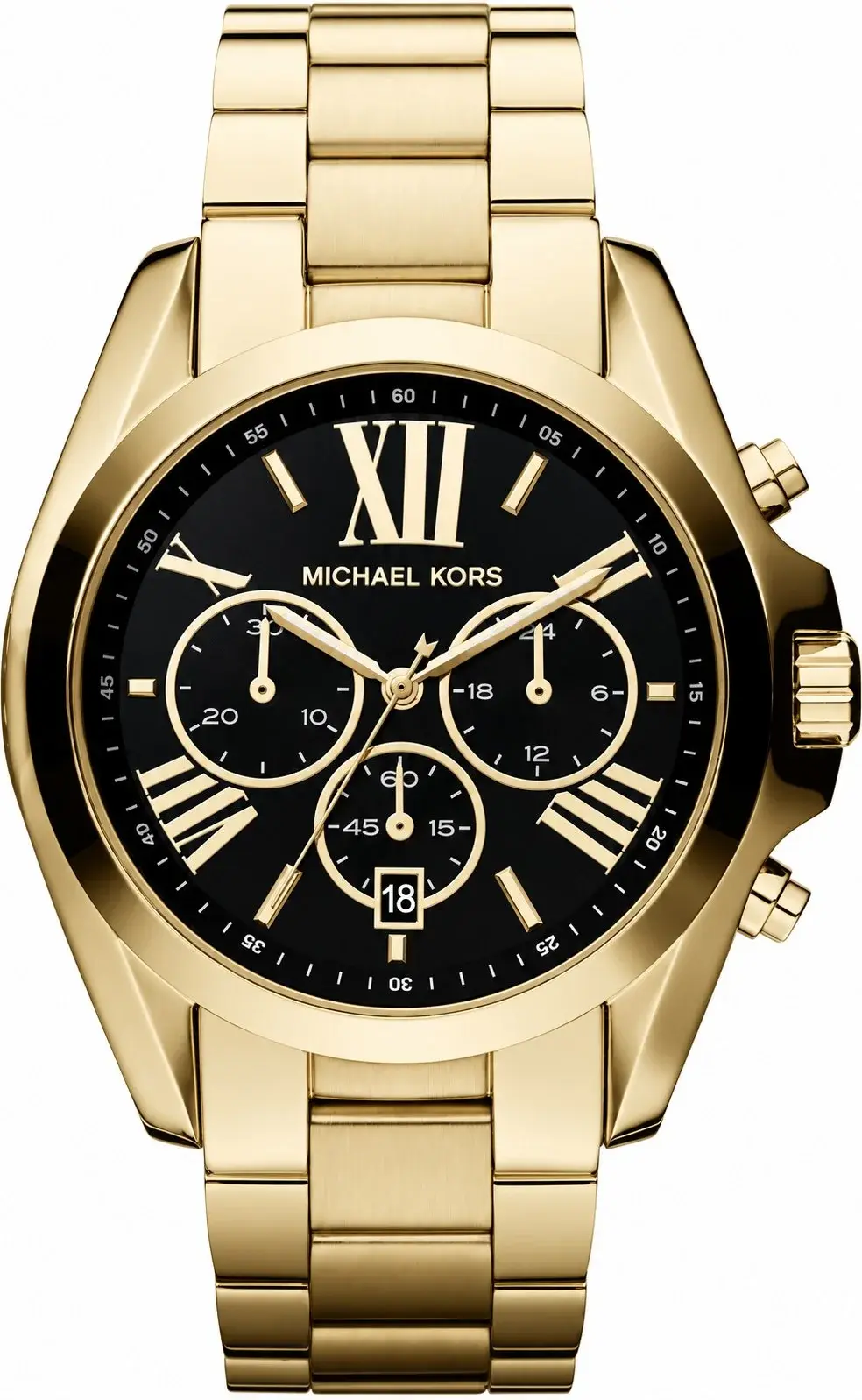 Michael Kors MK5739 Bradshaw Gold Stainless Steel Black Dial Women's Watch