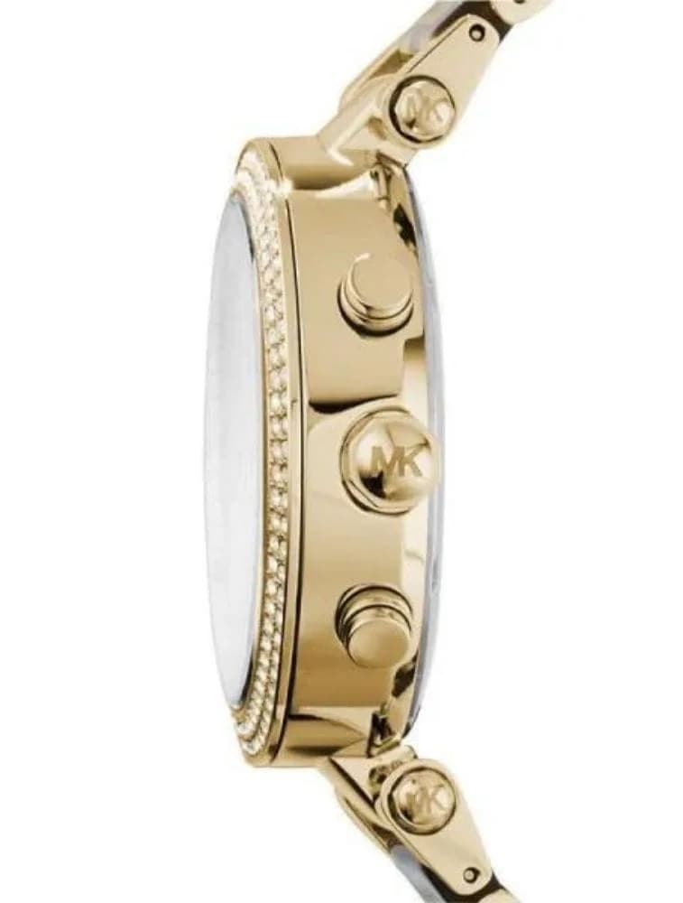 Montre chronographe Michael Kors Parker MK6262 à cadran bleu Bracelet doré vue 2
