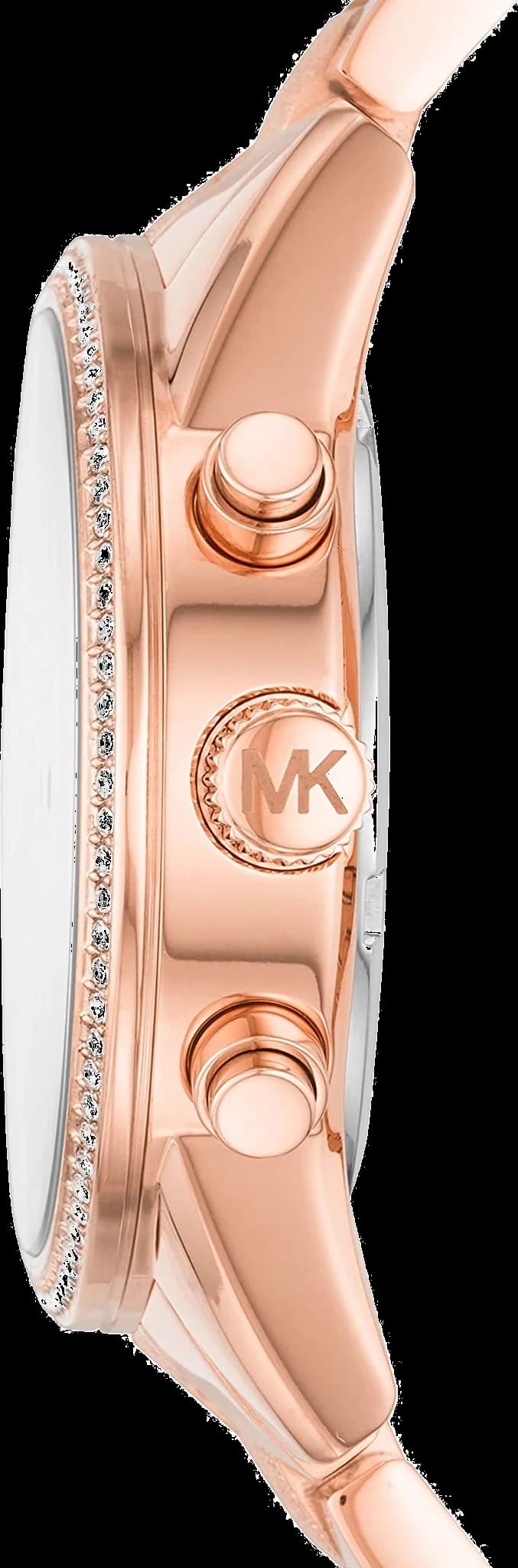 Montre Michael Kors MK6598 bracelet or rose boucle déployante profil