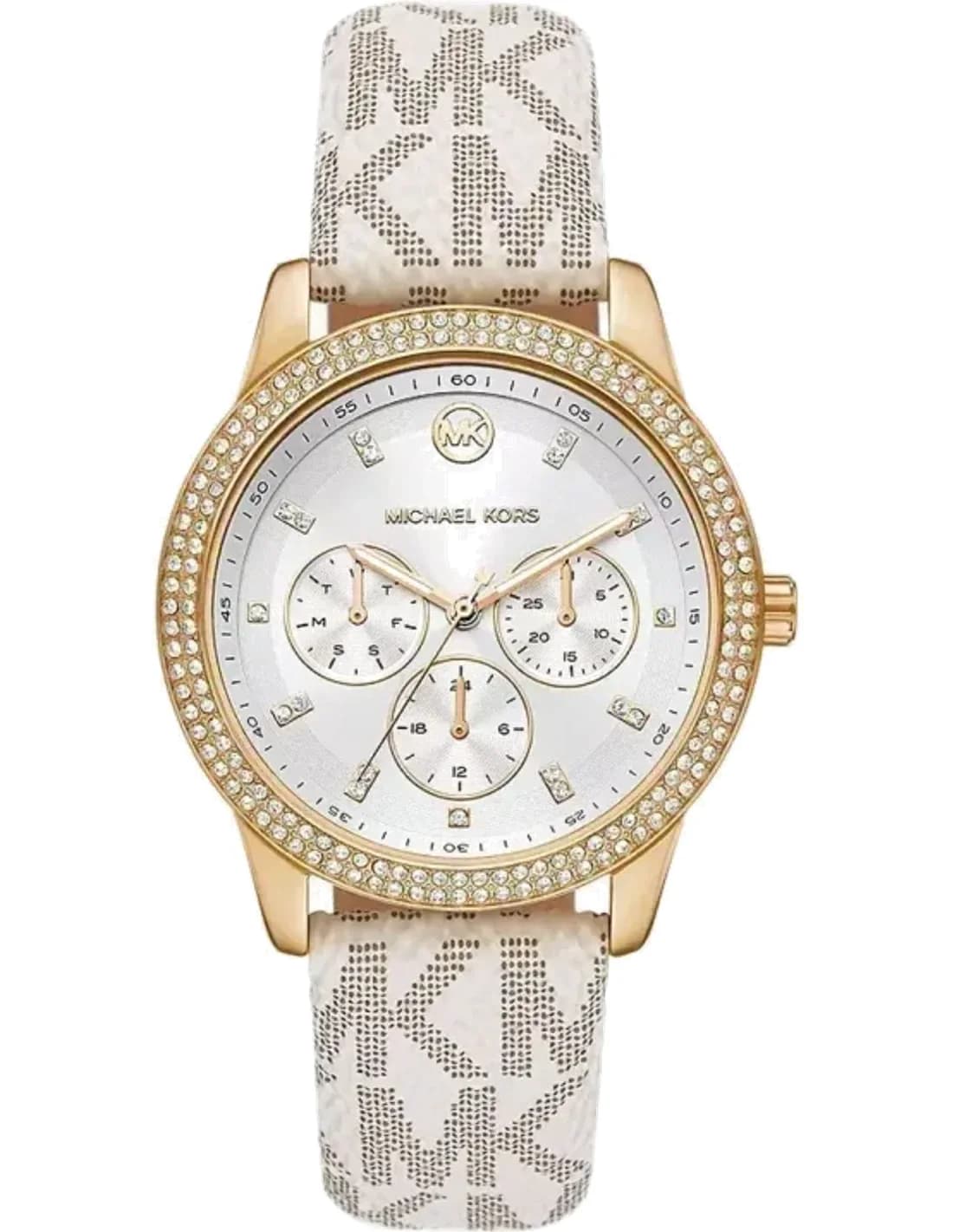 Montre Michael Kors MK6967 femme cadran blanc bracelet cuir