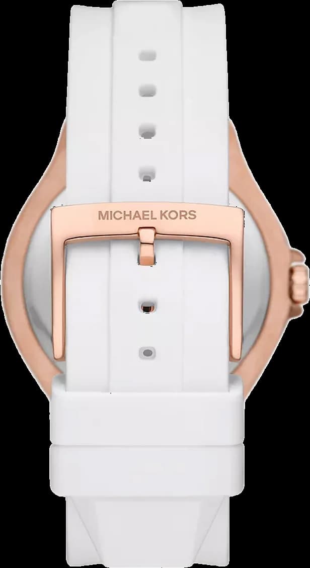 Montre Michael Kors MK7248 bracelet silicone blanc boucle ardillon profil