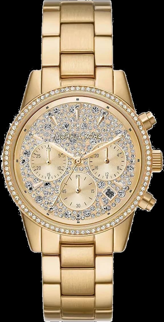 Michael Kors MK7310 Chronograph Gold Women's Watch, 2-year warranty