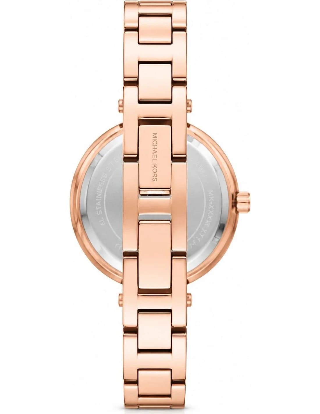 Montre Femme Michael Kors Mini Laney MKO1111 or rose bracelet maillons acier vue 3