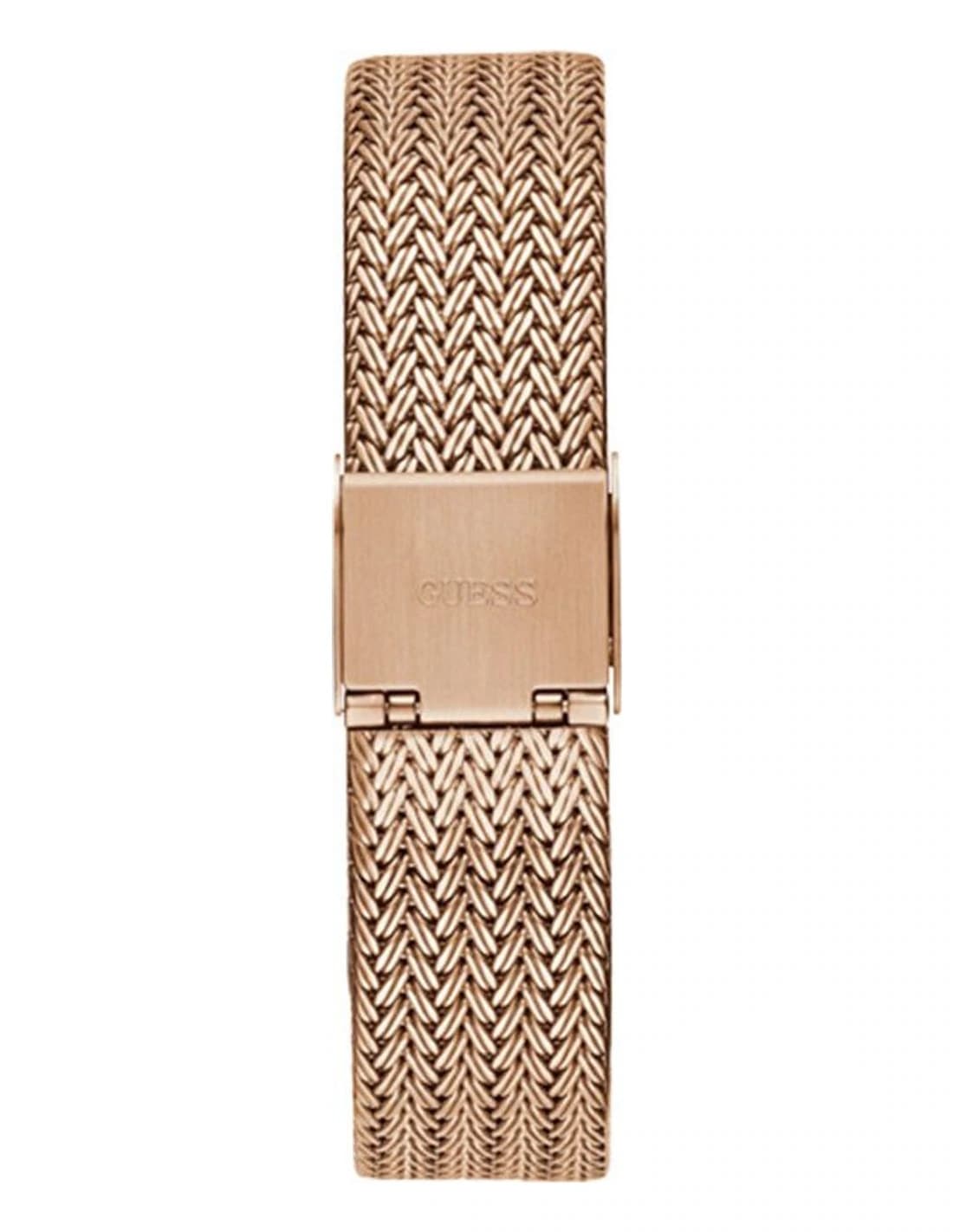 Montre Femme Guess Soiree GW0402L3 or rose boîtier serti de cristaux bracelet maille milanaise vue 3