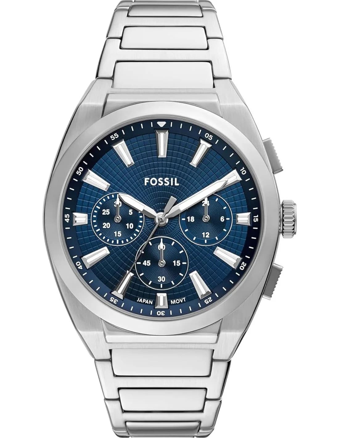 Montre Fossil FS6104 homme cadran bleu bracelet acier