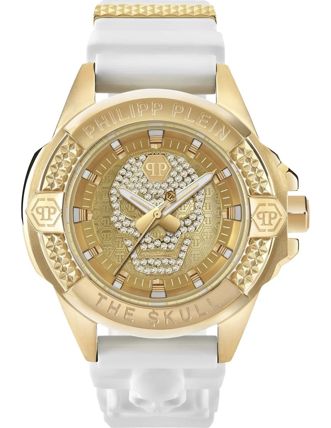 Montre Homme Philipp Plein The Skull PWAAA1221 cadran doré bracelet silicone