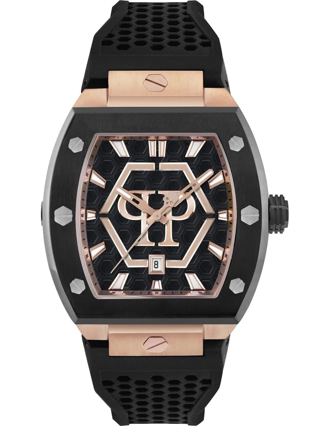 Montre Homme Philipp Plein The Hexagon Phantom PWPUA0124 cadran noir bracelet silicone