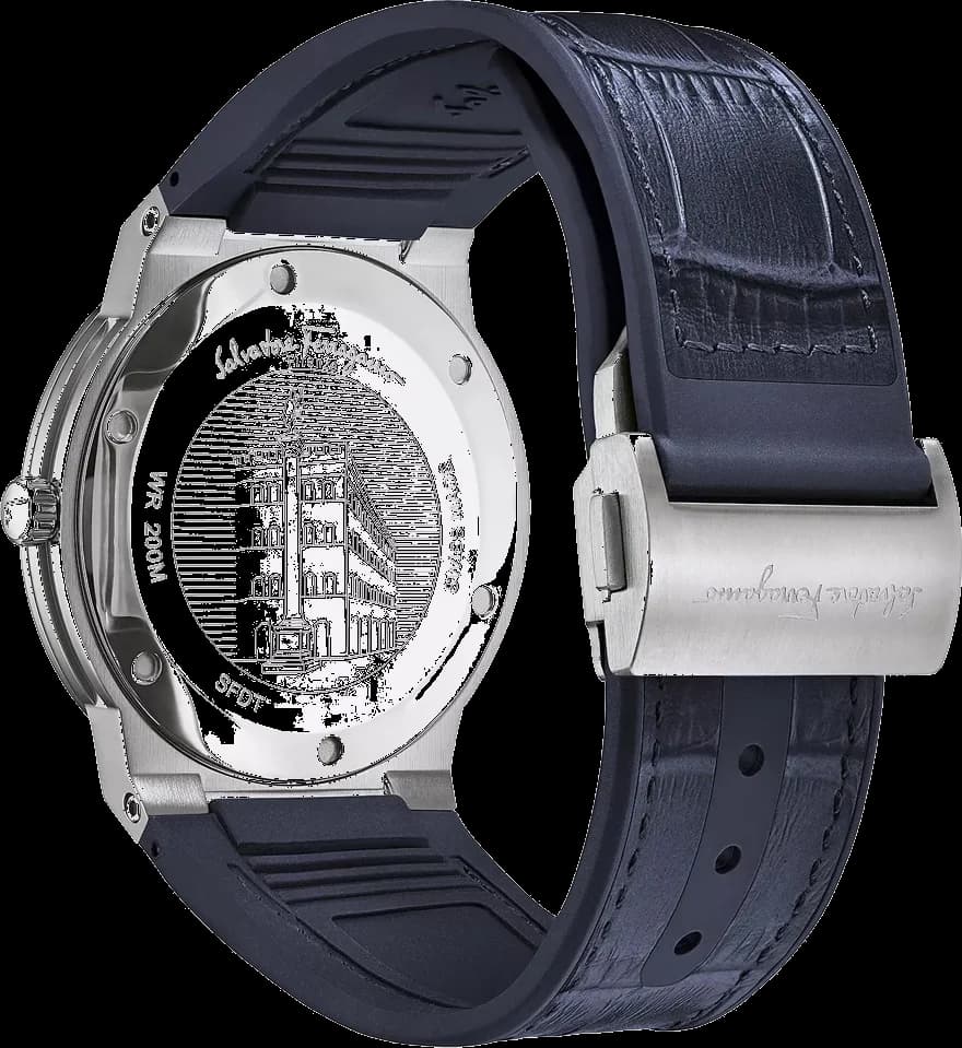 Montre Salvatore Ferragamo SFDT00319 homme détail cadran bleu