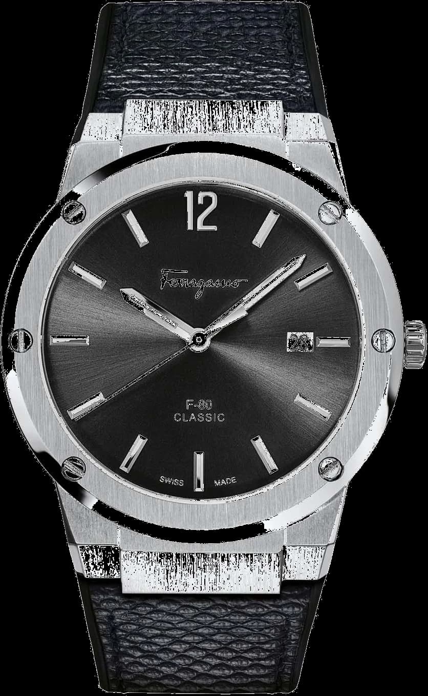 Salvatore Ferragamo SFDT00619 Stainless Steel and Black Silicone Watch