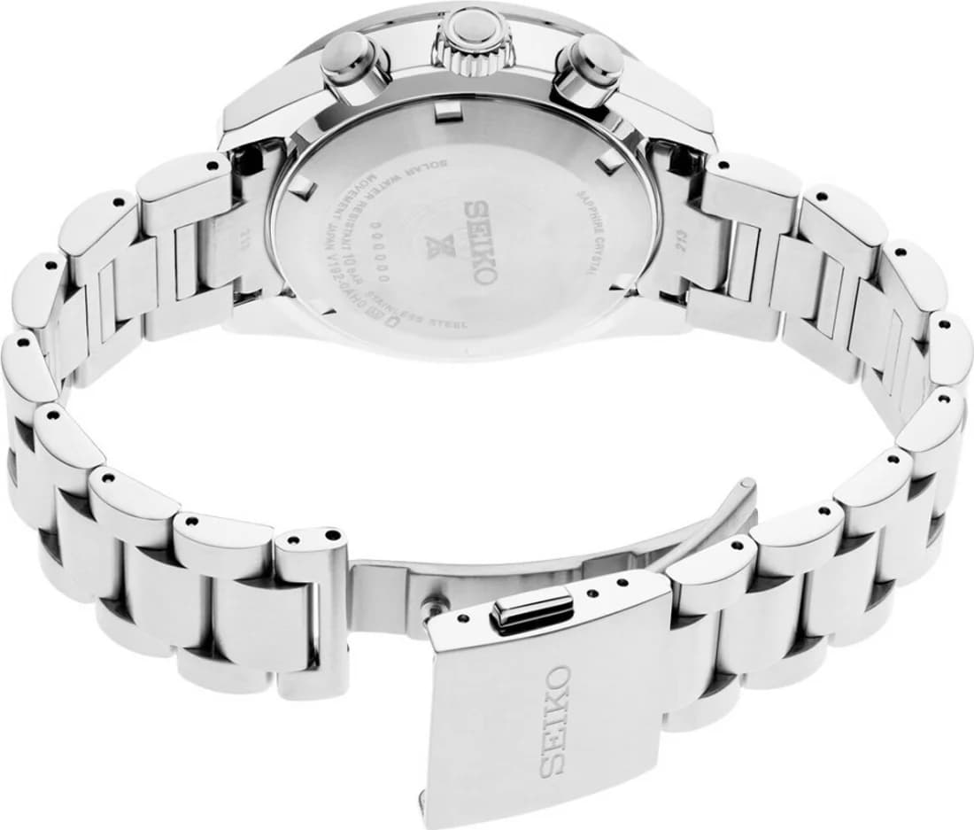 Seiko SSC927 bracelet acier inoxydable boucle déployante verso boîtier