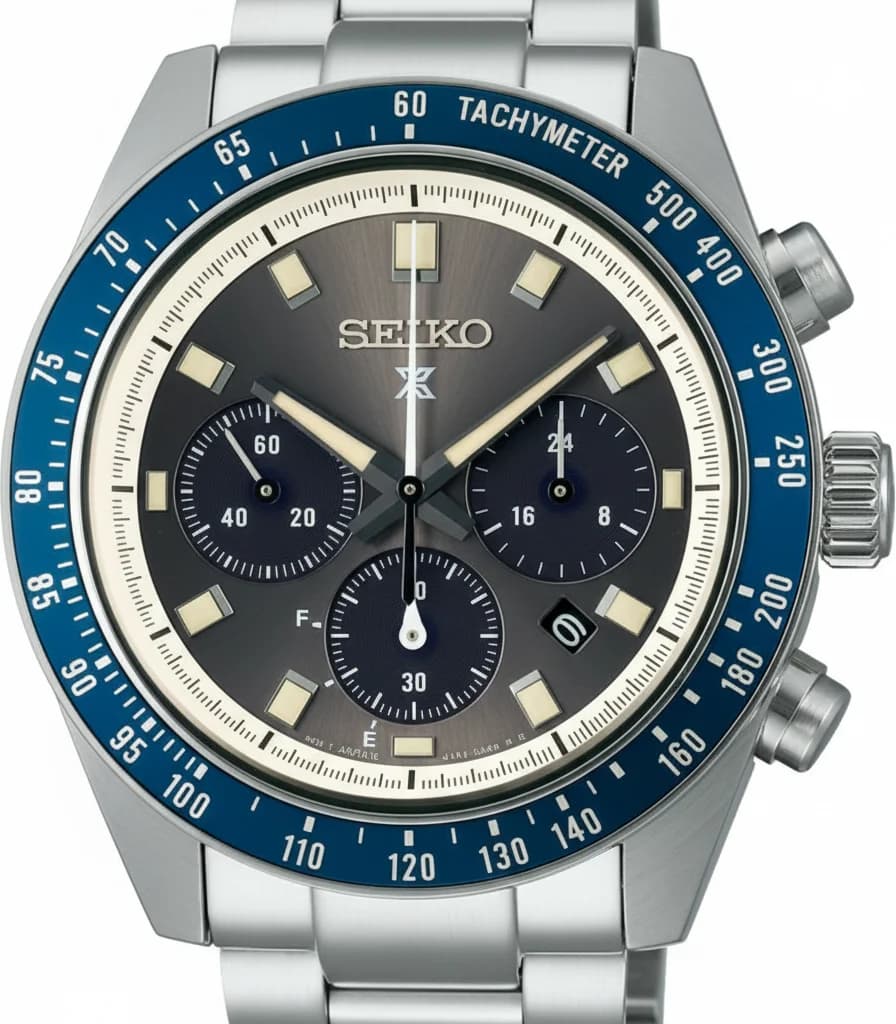 Seiko SSC939P1 quartz boîtier acier 41mm profil latéral bracelet déployante