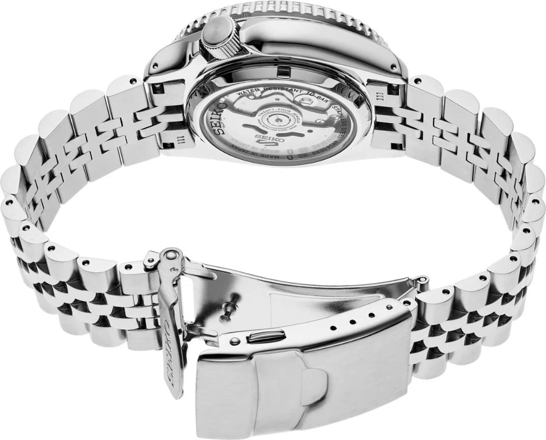 Seiko SSK019K1 GMT acier inoxydable vue profil bracelet 22mm