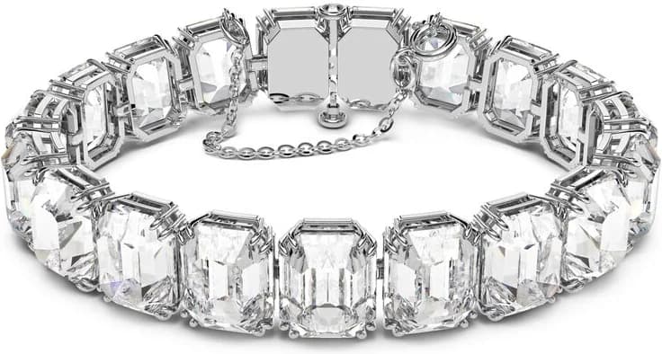 Bracelet Swarovski Millenia 5618699 cristaux taille octogone plaqué rhodium blanc