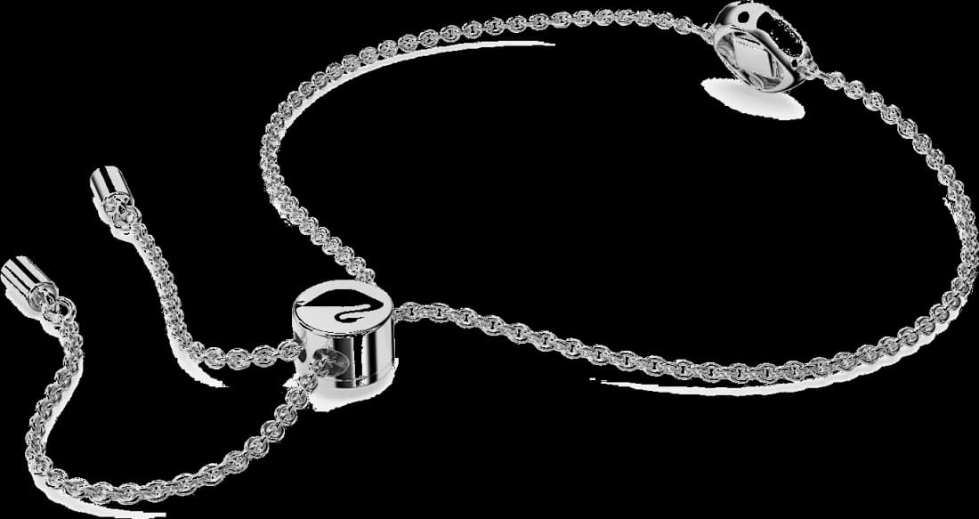 Bracelet Swarovski Angélique 5662141 coupe carré bleu rhodié vue 4