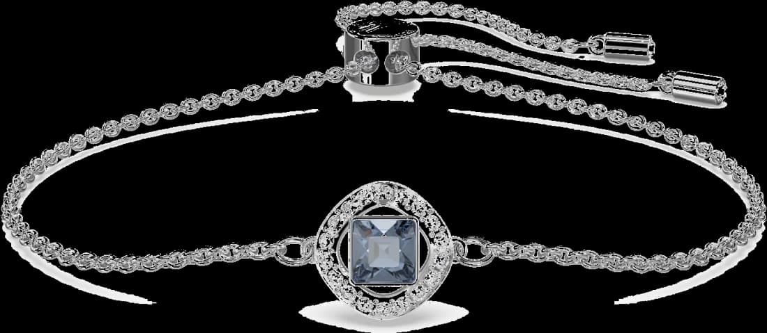 Bracelet Swarovski Angélique 5662141 coupe carré bleu rhodié