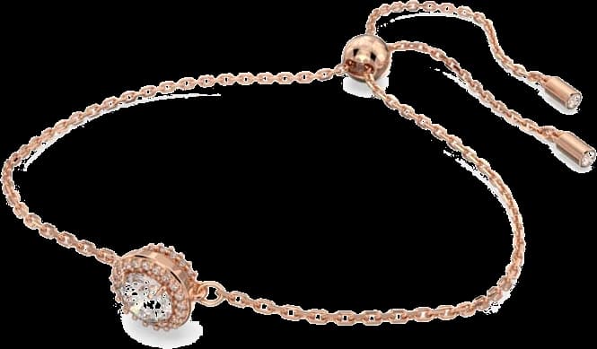 Bracelet Swarovski Constella 5636273 taille ronde pavé blanc plaqué or rose vue 2