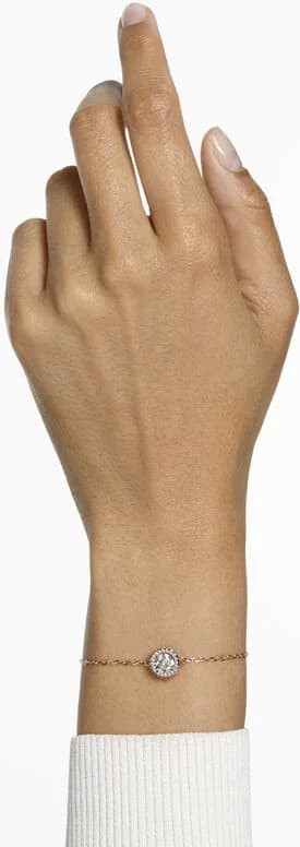 Bracelet Swarovski Constella 5636273 taille ronde pavé blanc plaqué or rose vue 5