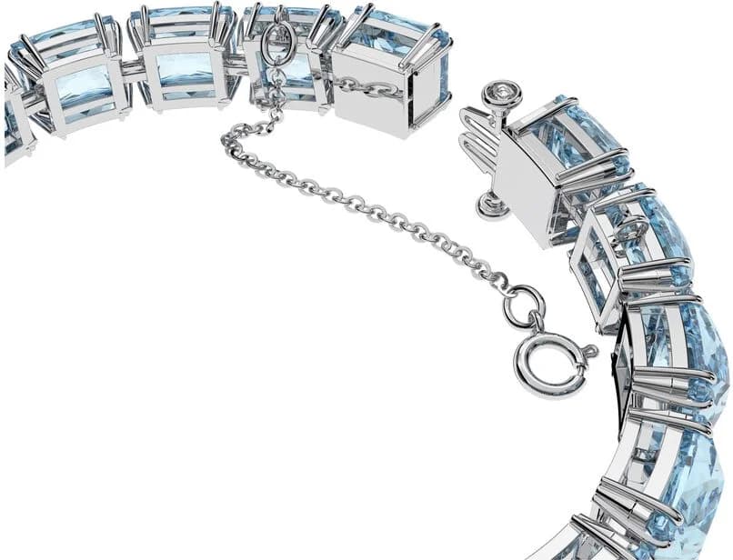 Bracelet Swarovski Millenia 5614924 cristaux taille carrée bleu rhodié vue 3