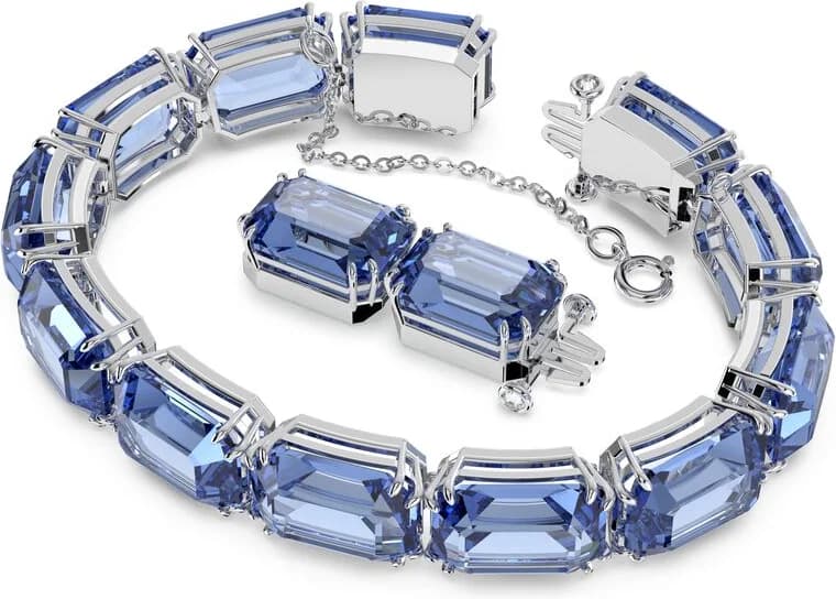 Bracelet Swarovski Millenia 5614927 cristaux taille octogone plaqué rhodium bleu vue 2