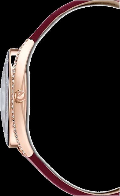Montre Swarovski 5558637 cadran bordeaux index bâtons verre minéral
