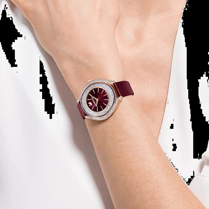 Montre Swarovski 5558637 boîtier or rose fond acier inoxydable 32mm
