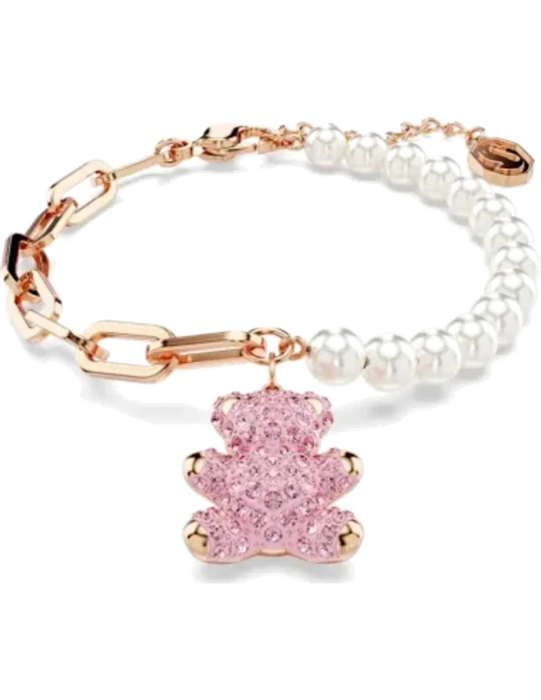 Bracelet Swarovski 5669169 Ours Teddy en or rose incrusté de perles