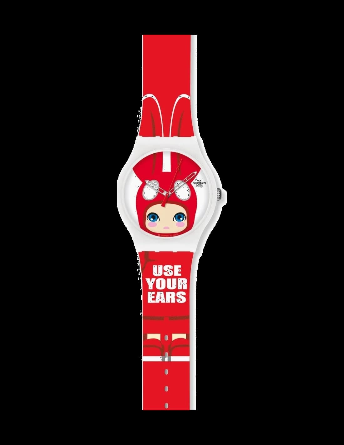 Swatch SUOZ114 Red Kawaii Pattern Watch