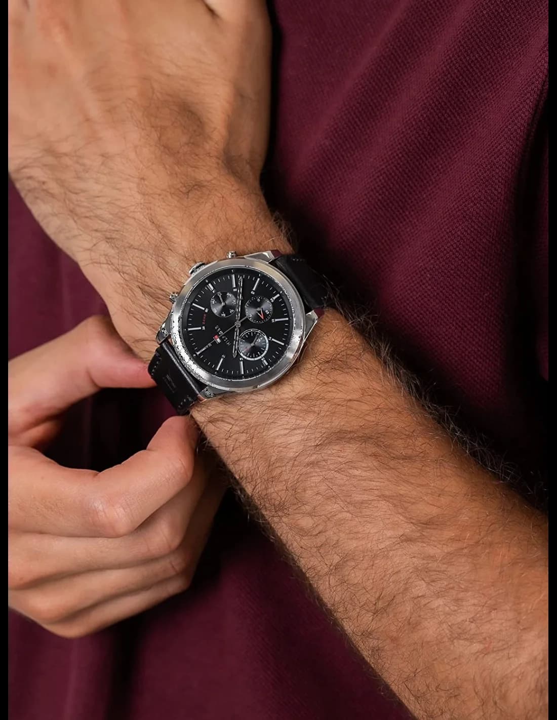 Montre Tommy Hilfiger 1791740 homme détail cadran noir