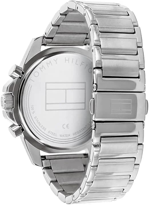 Montre Tommy Hilfiger 1791788 cadran bleu chronographe index acier inoxydable