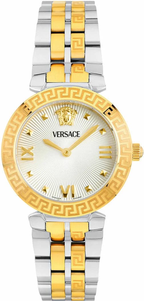 Versace VEOCA0324 Two-Tone Stainless Steel Watch with White Dial