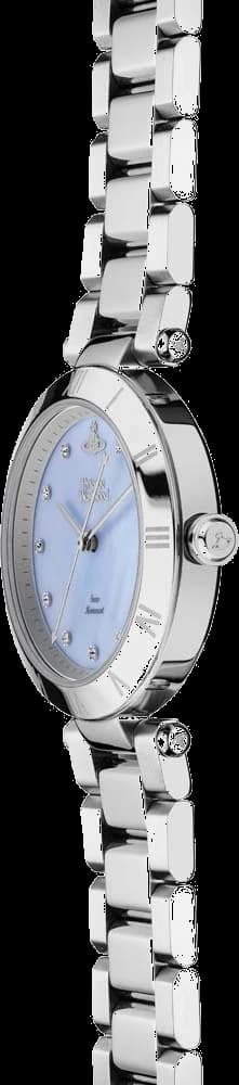 Montre Femme Vivienne Westwood Montagu VV206BLSL bracelet argent en acier cadran bleu nacré vue 4