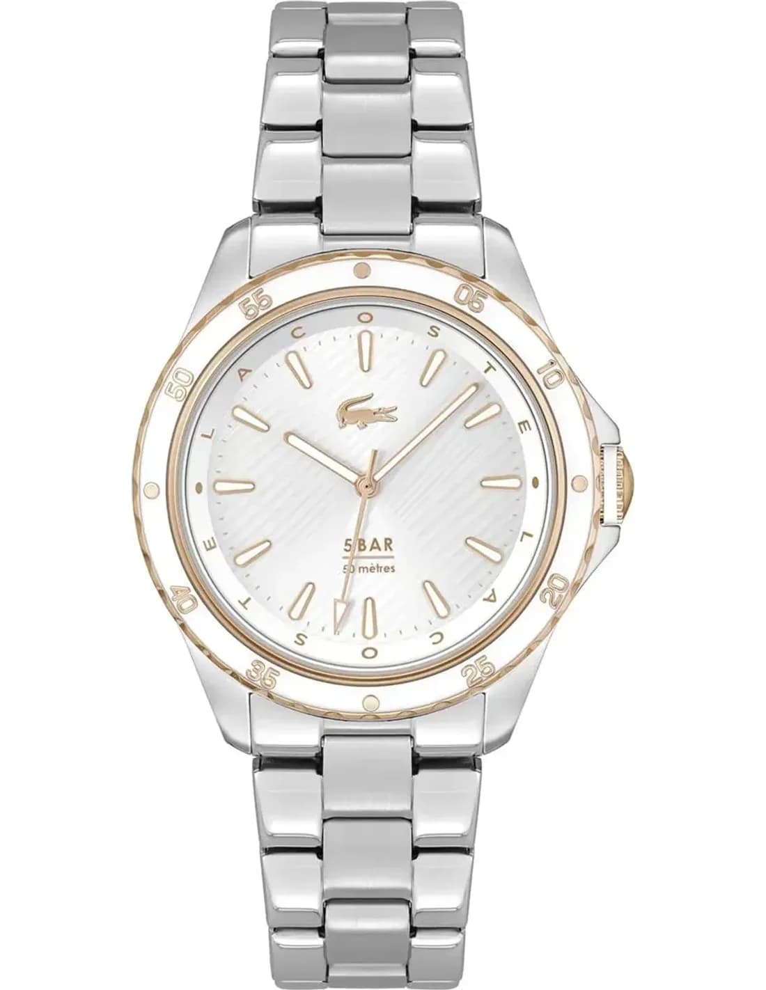 Montre Femme Lacoste Santorini 2001370 cadran blanc bracelet acier
