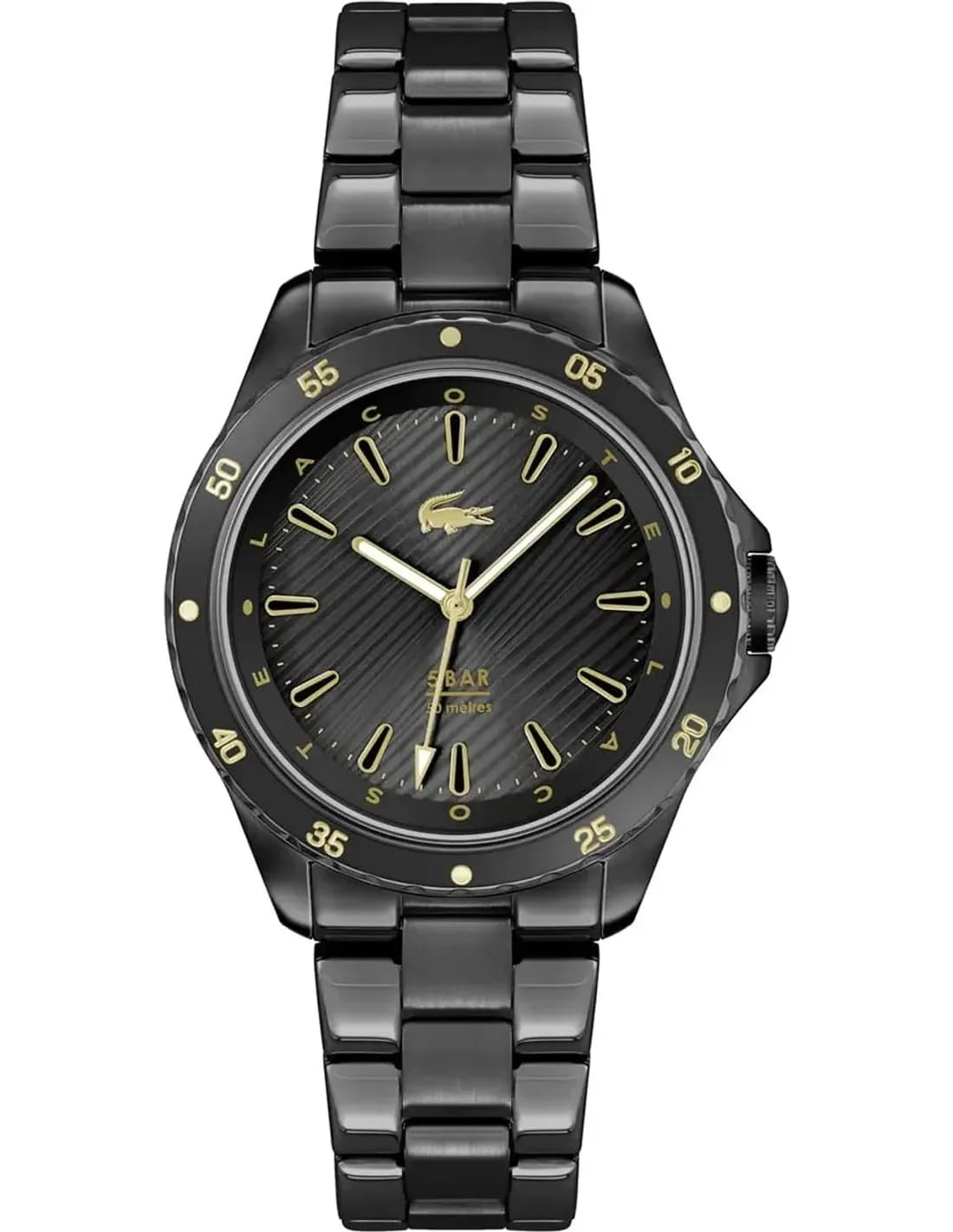Montre Femme Lacoste Santorini 2001373 cadran noir bracelet acier