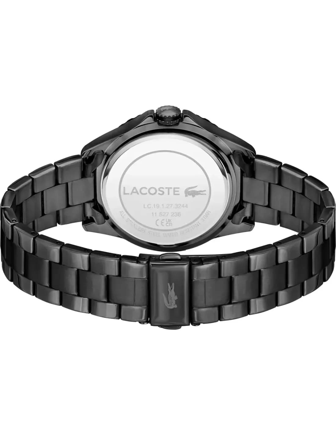 Montre Femme Lacoste Santorini 2001373 cadran noir bracelet acier vue 3